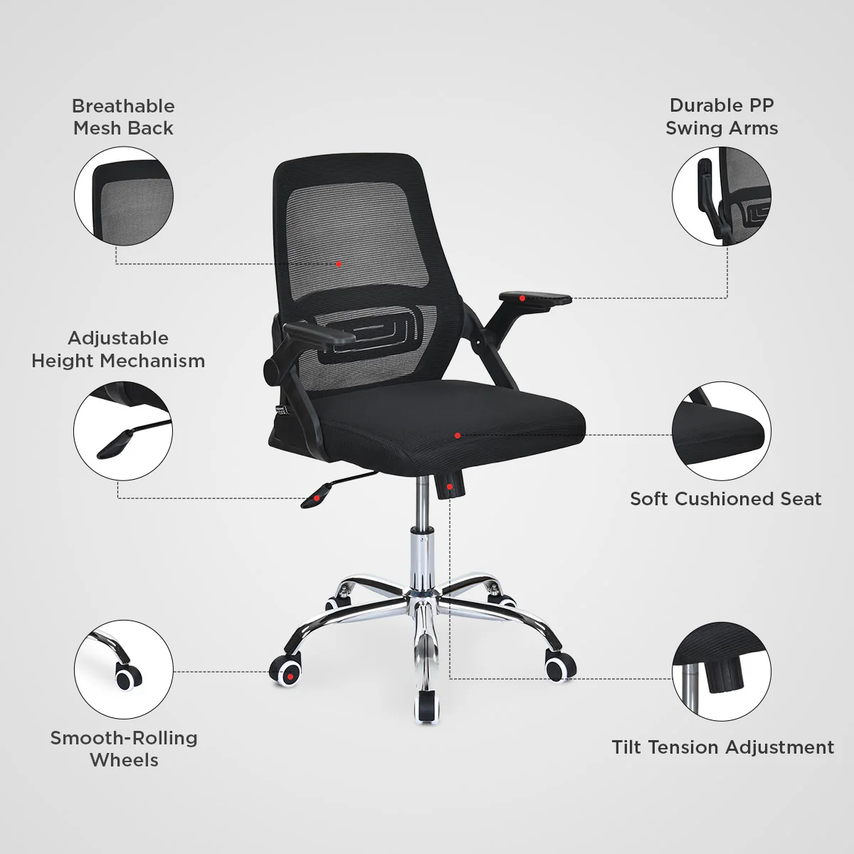 Nilkamal Vergo Mid Back Office Chair - Image 16