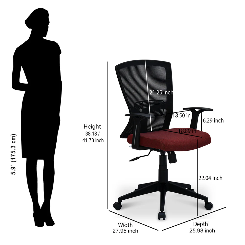 Nilkamal Victory Mid Back Office Chair - Image 34