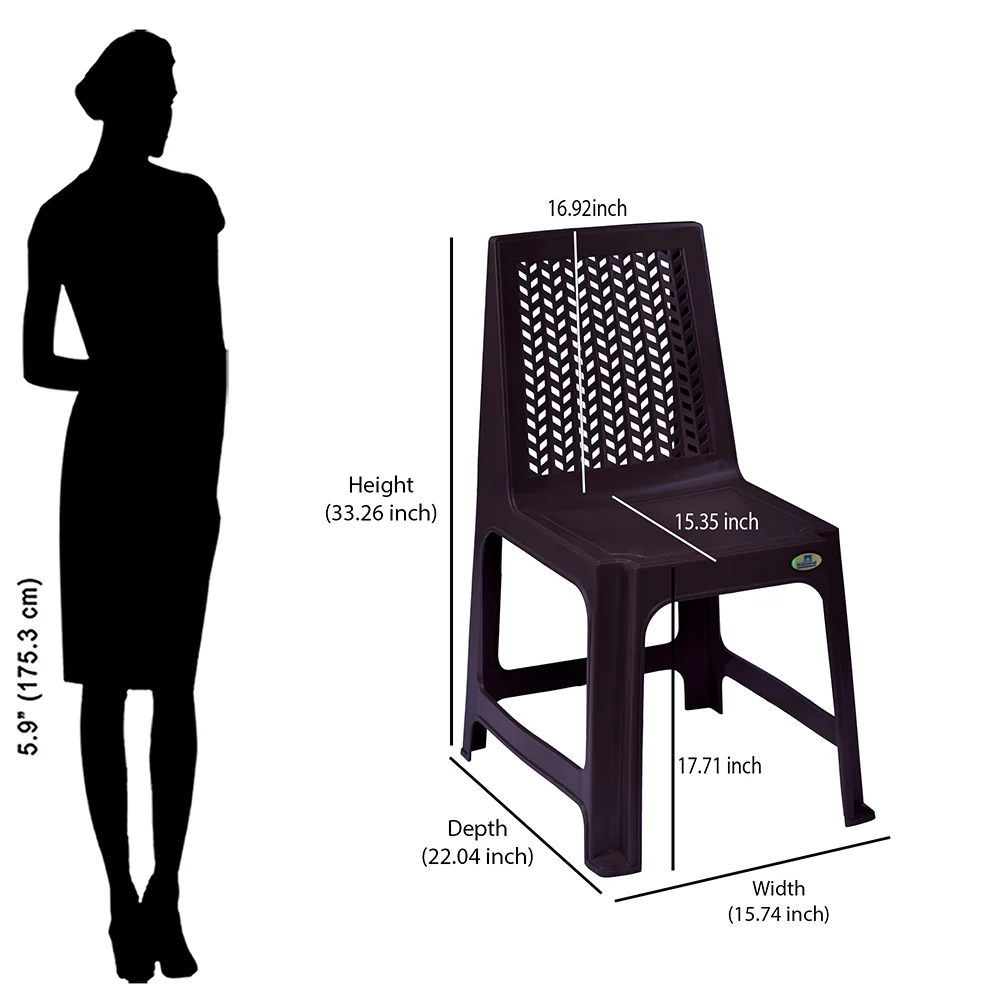 Nilkamal Viva Plastic Armless Chair - Image 8
