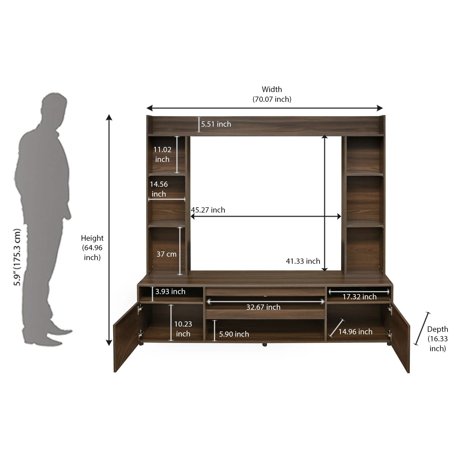 Nilkamal Walton TV Unit (Walnut) - Image 8